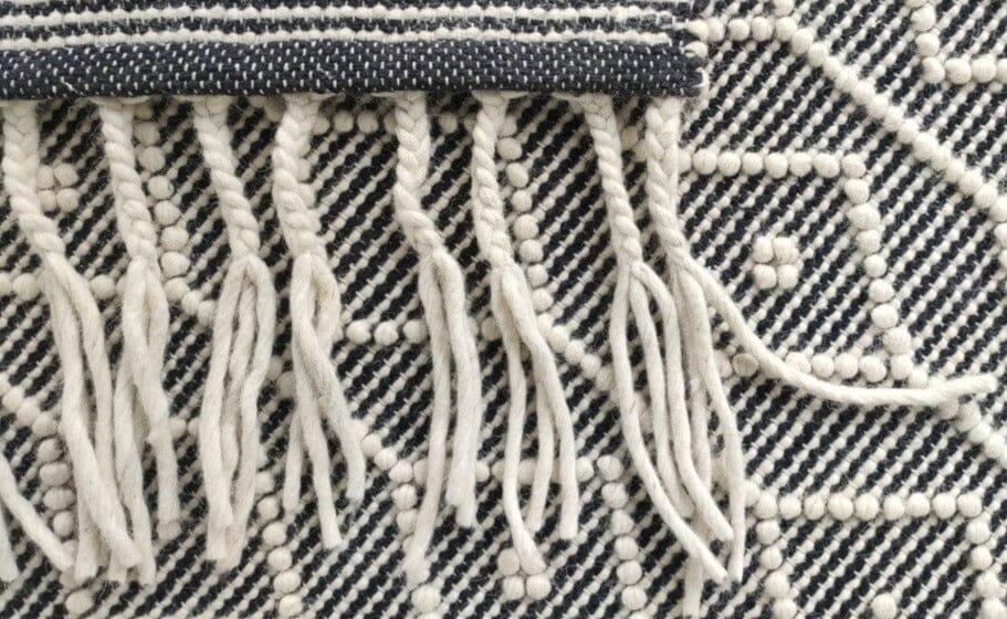 Natural White & Black Woven Runner Rug (80x200CM) - Image 3