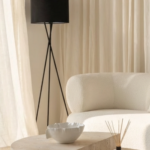 Black Mid-Century Tripod Floor Lamp