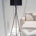 Black Mid-Century Tripod Floor Lamp