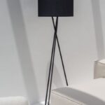 Black Mid-Century Tripod Floor Lamp