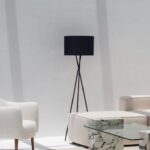 Black Mid-Century Tripod Floor Lamp
