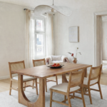 Arura Wood Rectangular Dining Table with Hollow Legs