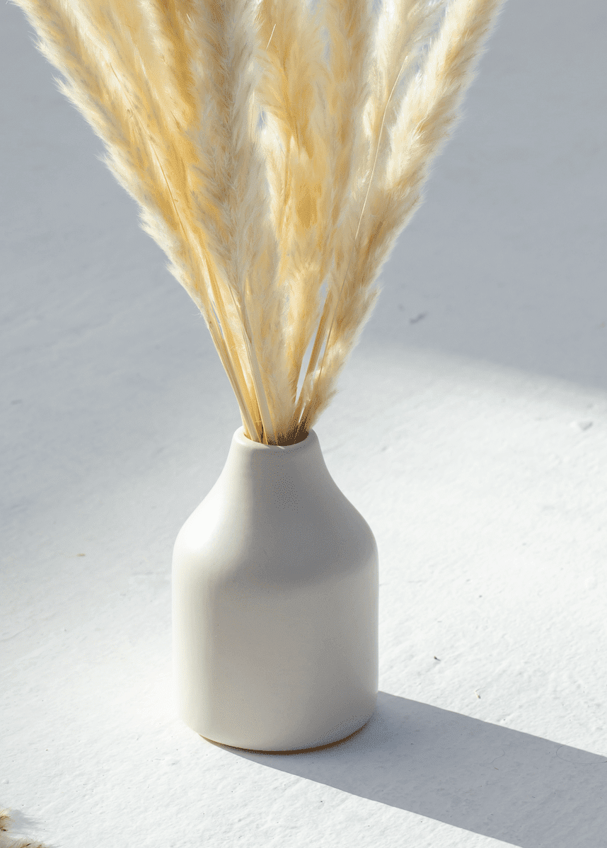 Round White Elongated Ceramic Vase - Image 2