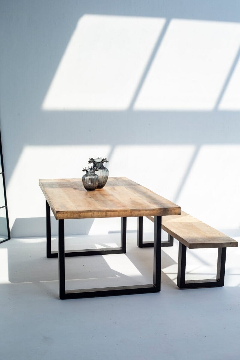 Noriel Mango Wood Dining Table with 7CM Top Thickness