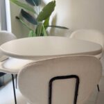 Abigail Off White Microconcrete Top Dining Table