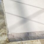 Gala Lime Stone Textured Edges White Coffee Table
