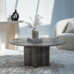 Peyton Grey Travertine Round Coffee Table