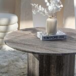 Peyton Grey Travertine Round Coffee Table