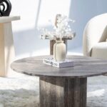 Peyton Grey Travertine Round Coffee Table