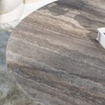 Peyton Grey Travertine Round Coffee Table