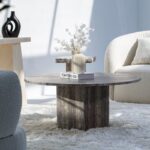 Peyton Grey Travertine Round Coffee Table