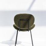 Brinley Dark Olive Boucle Dining Chair with Metal Legs