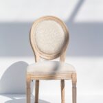 Vicky Wood Dining Chair with Off White Seating