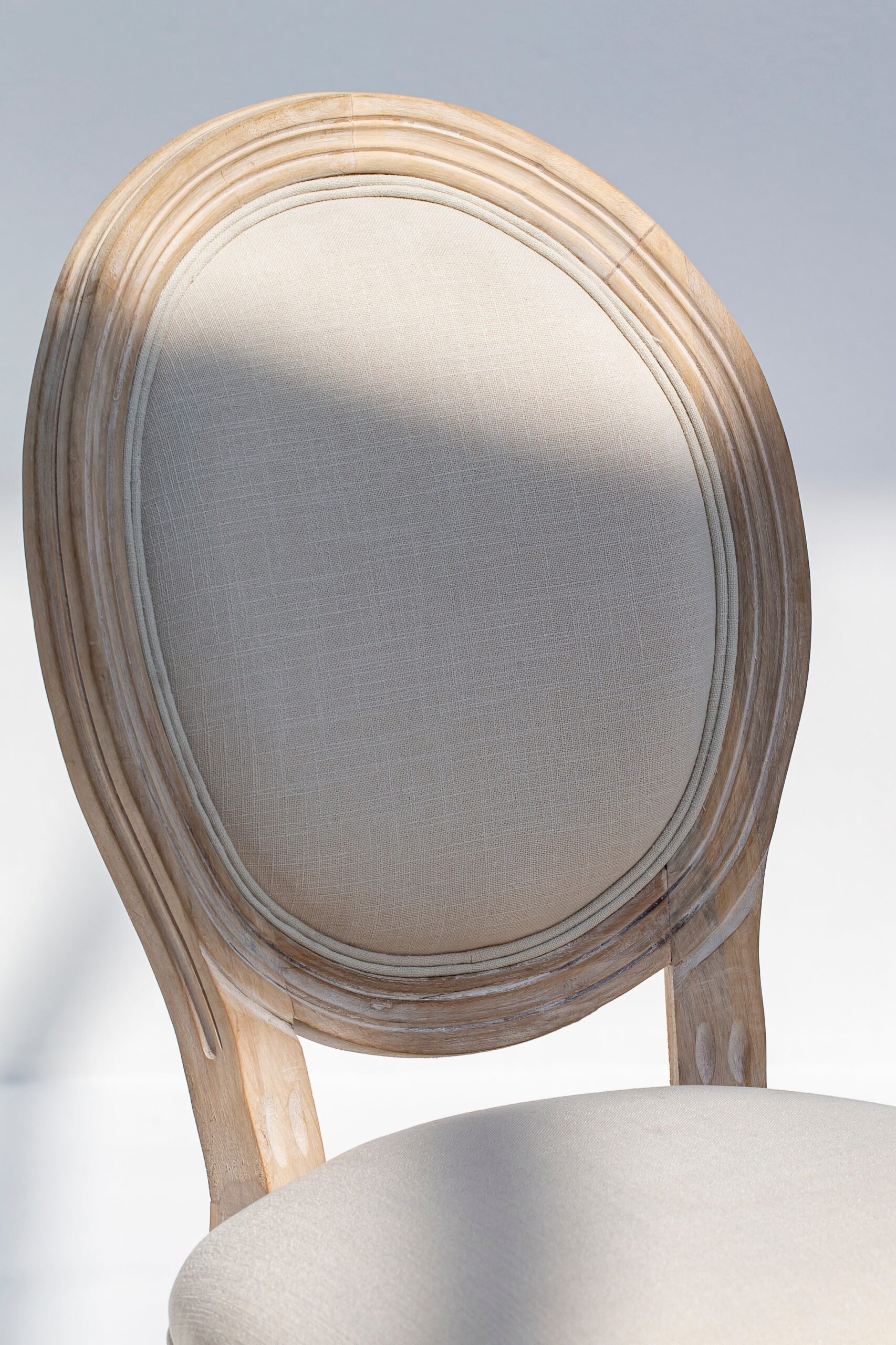 Vicky Wood Dining Chair with Off White Seating - Image 2