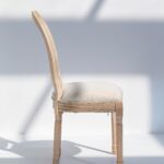 Vicky Wood Dining Chair with Off White Seating