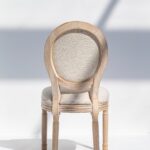 Vicky Wood Dining Chair with Off White Seating