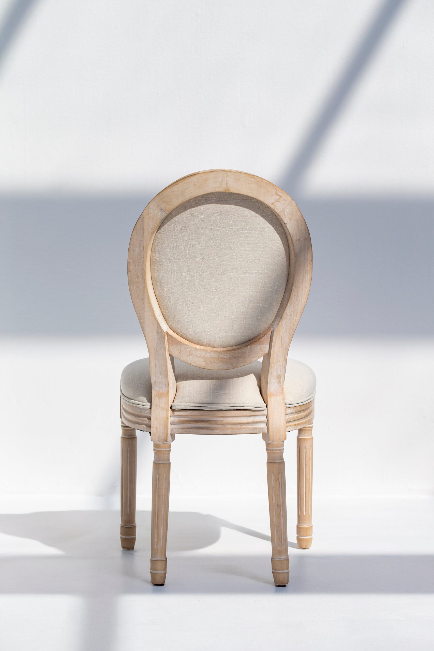 Vicky Wood Dining Chair with Off White Seating - Image 4