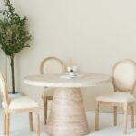 Vicky Wood Dining Chair with Off White Seating