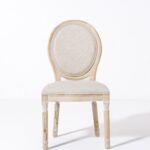 Vicky Wood Dining Chair with Off White Seating