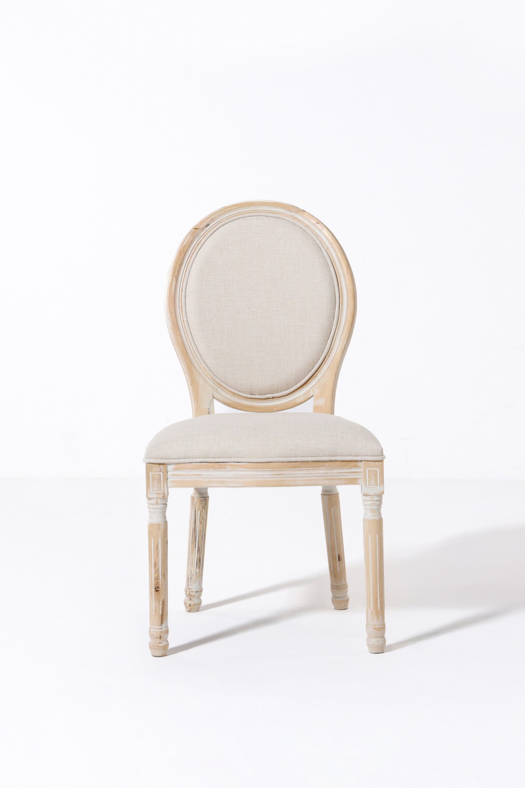 Vicky Wood Dining Chair with Off White Seating - Image 8