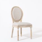 Vicky Wood Dining Chair with Off White Seating