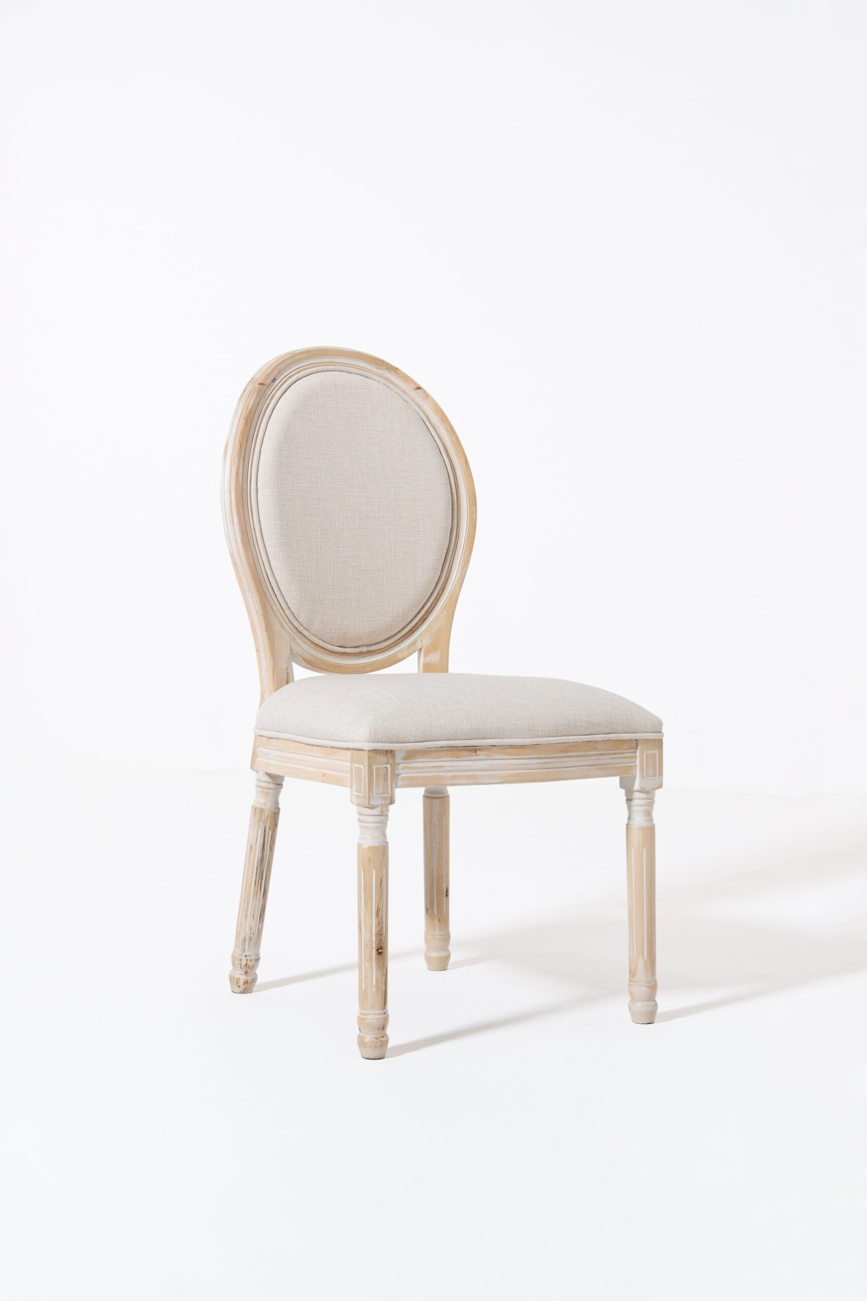 Vicky Wood Dining Chair with Off White Seating - Image 9
