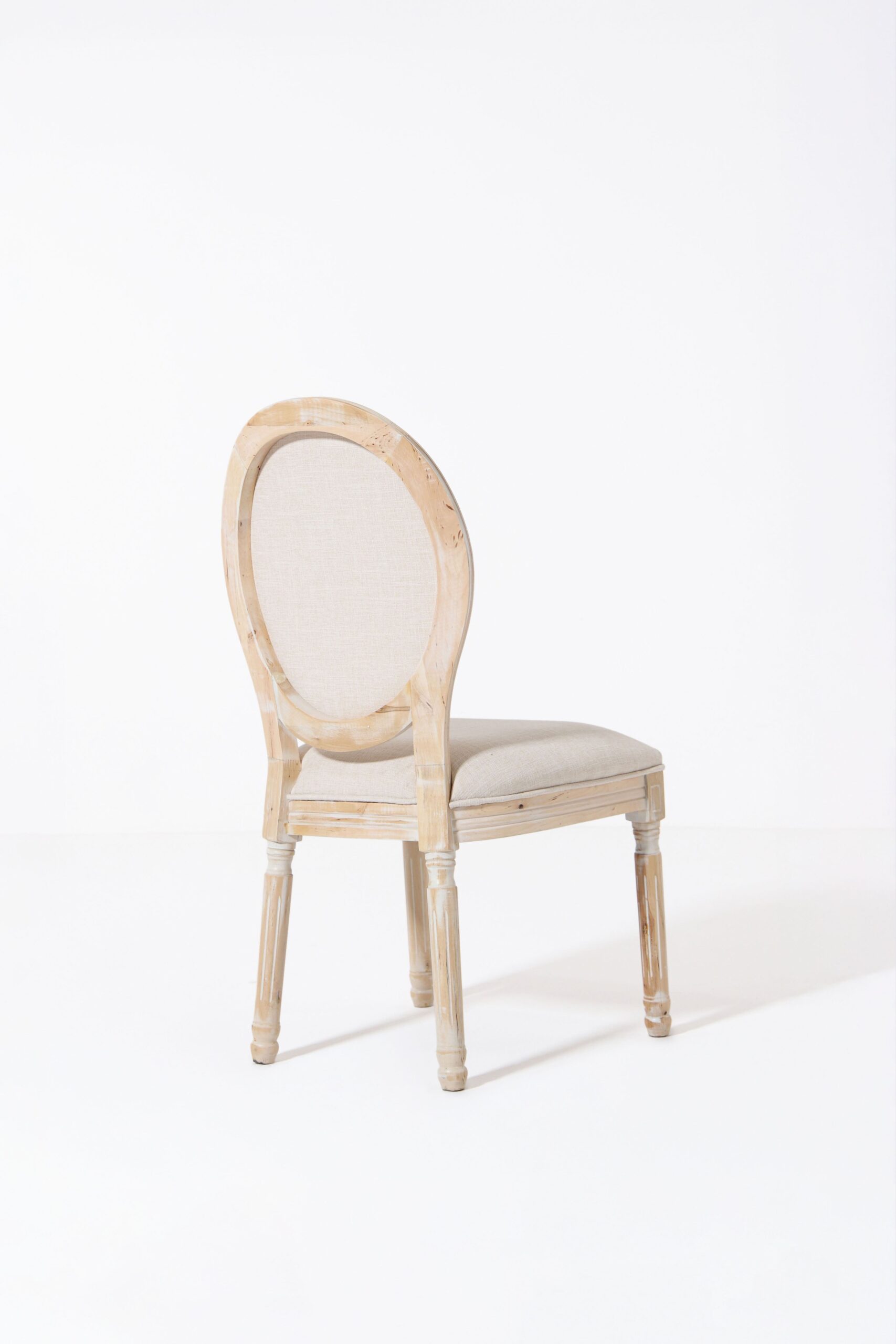Vicky Wood Dining Chair with Off White Seating - Image 10