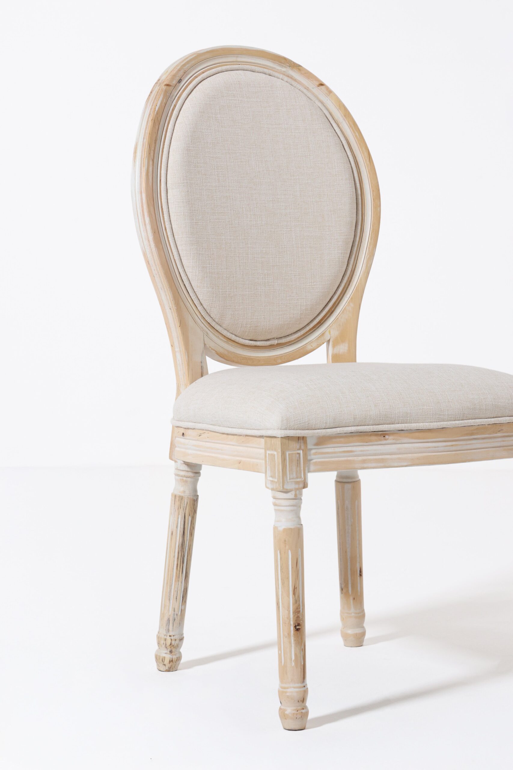 Vicky Wood Dining Chair with Off White Seating - Image 12