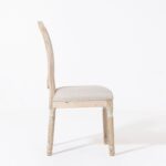 Vicky Wood Dining Chair with Off White Seating