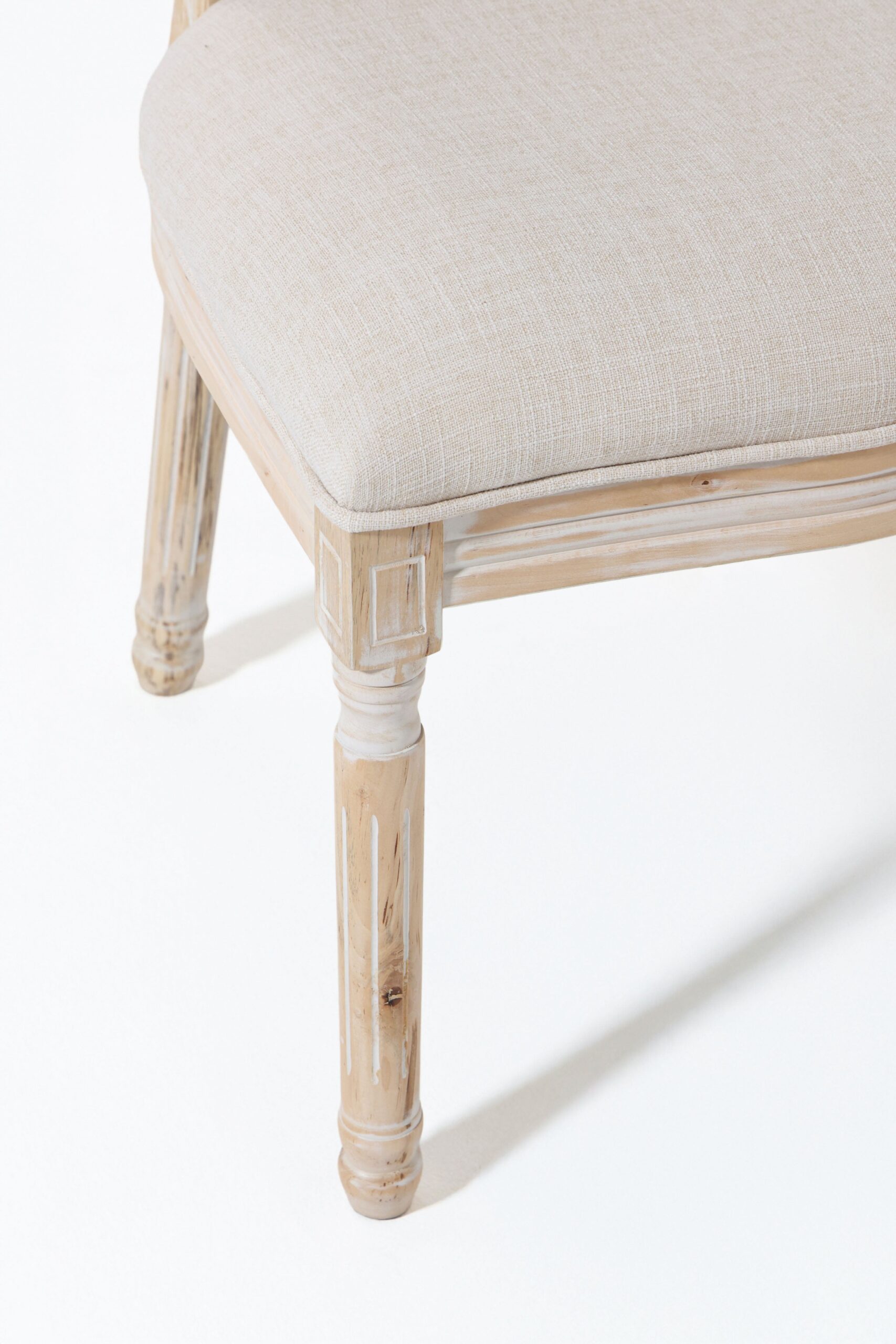 Vicky Wood Dining Chair with Off White Seating - Image 15