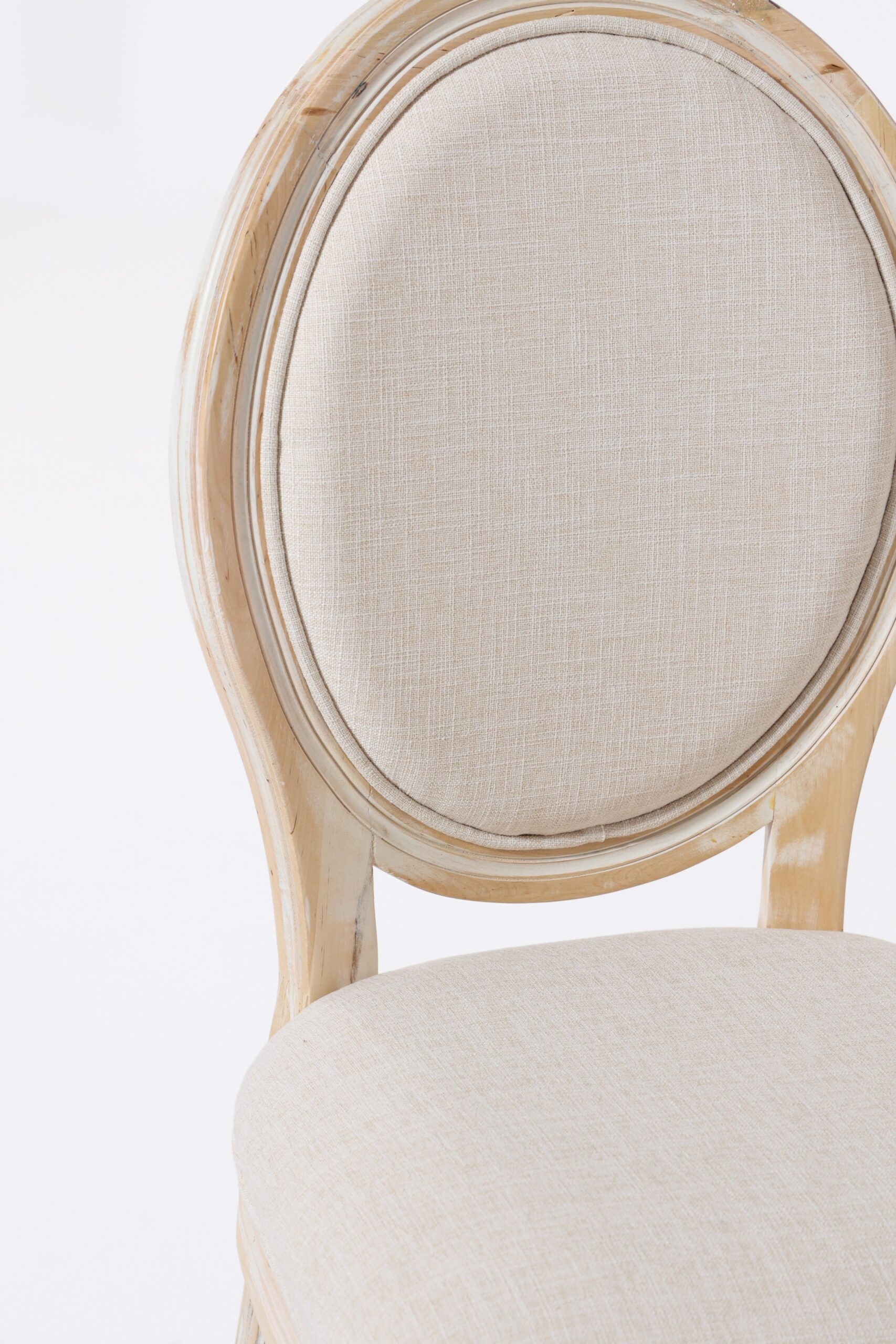 Vicky Wood Dining Chair with Off White Seating - Image 16