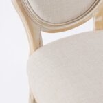 Vicky Wood Dining Chair with Off White Seating