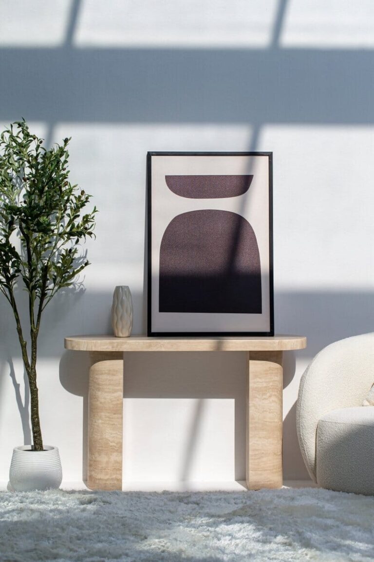 Dakota Beige Travertine Console Table