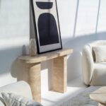 Dakota Beige Travertine Console Table