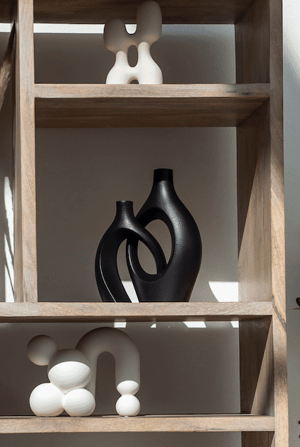 Ceramic Nordic Minimalist 2 in 1 Black Vase - Image 3