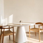 Abigail Off White Microconcrete Top Dining Table