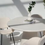 Abigail Off White Microconcrete Top Dining Table