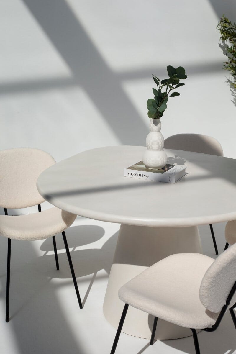 Abigail Off White Microconcrete Top Dining Table - Image 7