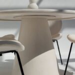 Abigail Off White Microconcrete Top Dining Table