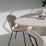 Abigail Off White Microconcrete Top Dining Table