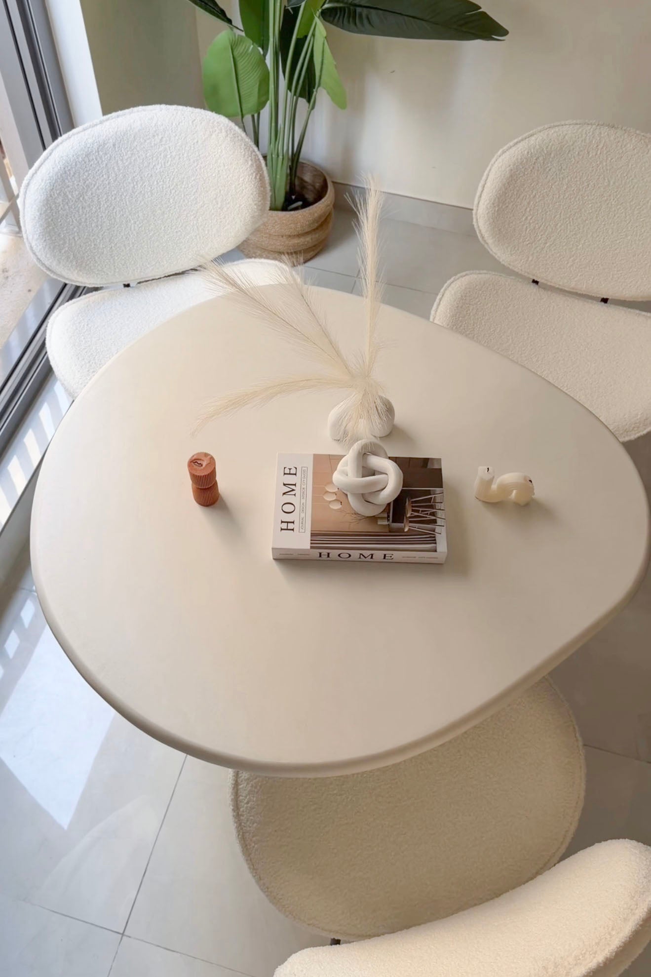 Abigail Off White Microconcrete Top Dining Table - Image 15