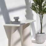 Malta Off White Speckled Microconcrete Top Console Table
