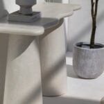 Malta Off White Speckled Microconcrete Top Console Table