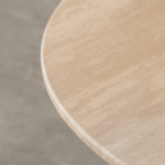 Thalassa Round Beige Travertine Dining Table with Three Legs