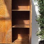 Violet Engraved Wooden Storage Cabinet