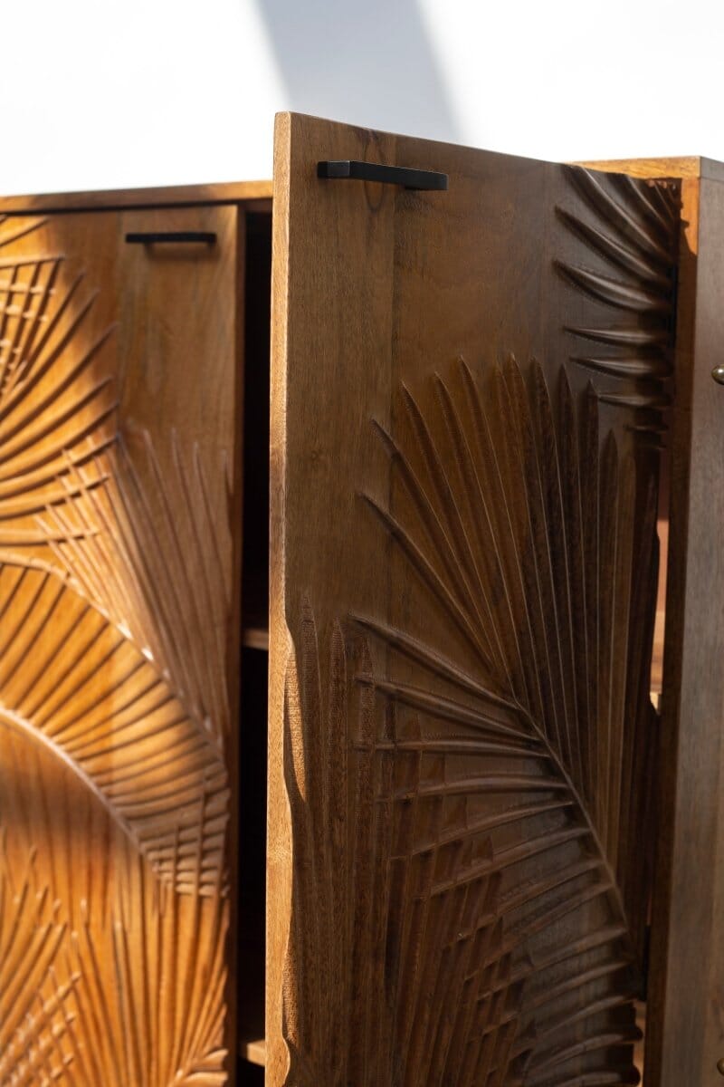 Violet Engraved Wooden Storage Cabinet - Image 4