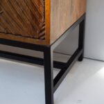 Violet Engraved Wooden Storage Cabinet