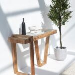 Finn Wooden Console Table with Glass Top