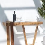 Finn Wooden Console Table with Glass Top