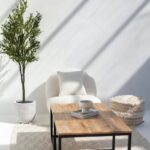 Alfie Nesting Wood Coffee Table with Black Metal Legs